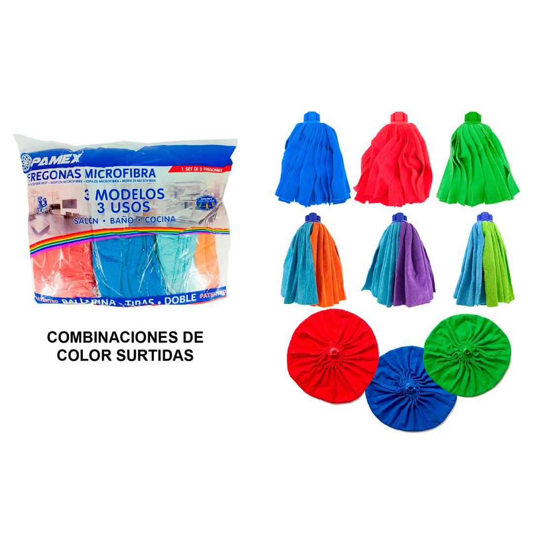 Set 3 fregonas microfibra